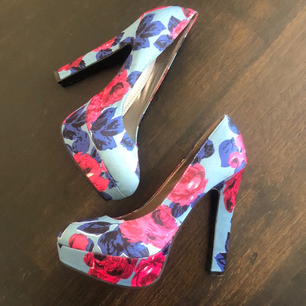 Modesta Woman’s Heel Floral Pink Platform Sz 7.5